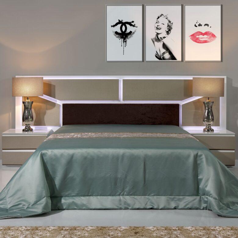 Quarto moderno com cama e decoração elegante