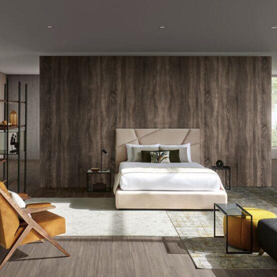 Quarto moderno com decoração em tons neutros