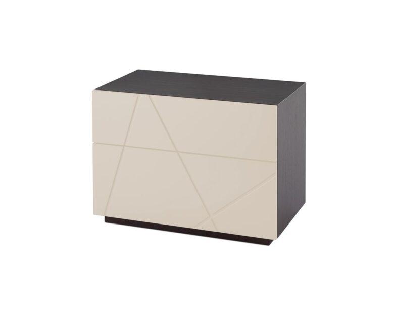 Mesa de cabeceira moderna em madeira bege e escura