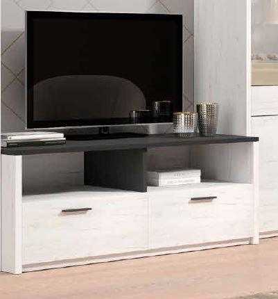 Móvel de TV moderno em madeira branca