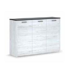 Móvel de sala branco com tampo escuro