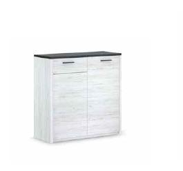 Móvel de arrumação branco com tampo escuro