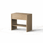 Mesa de madeira com prateleira inferior